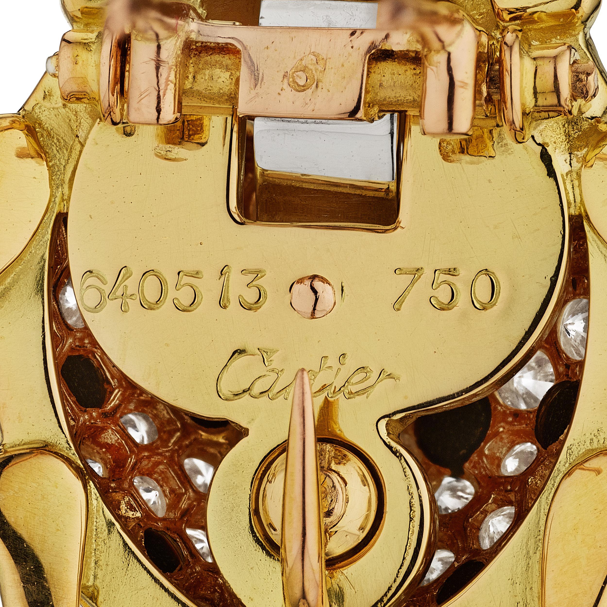 Cartier París Diamante Ónice Negro Esmalte Oro Broche Mariquita Vintage Corte redondo en venta