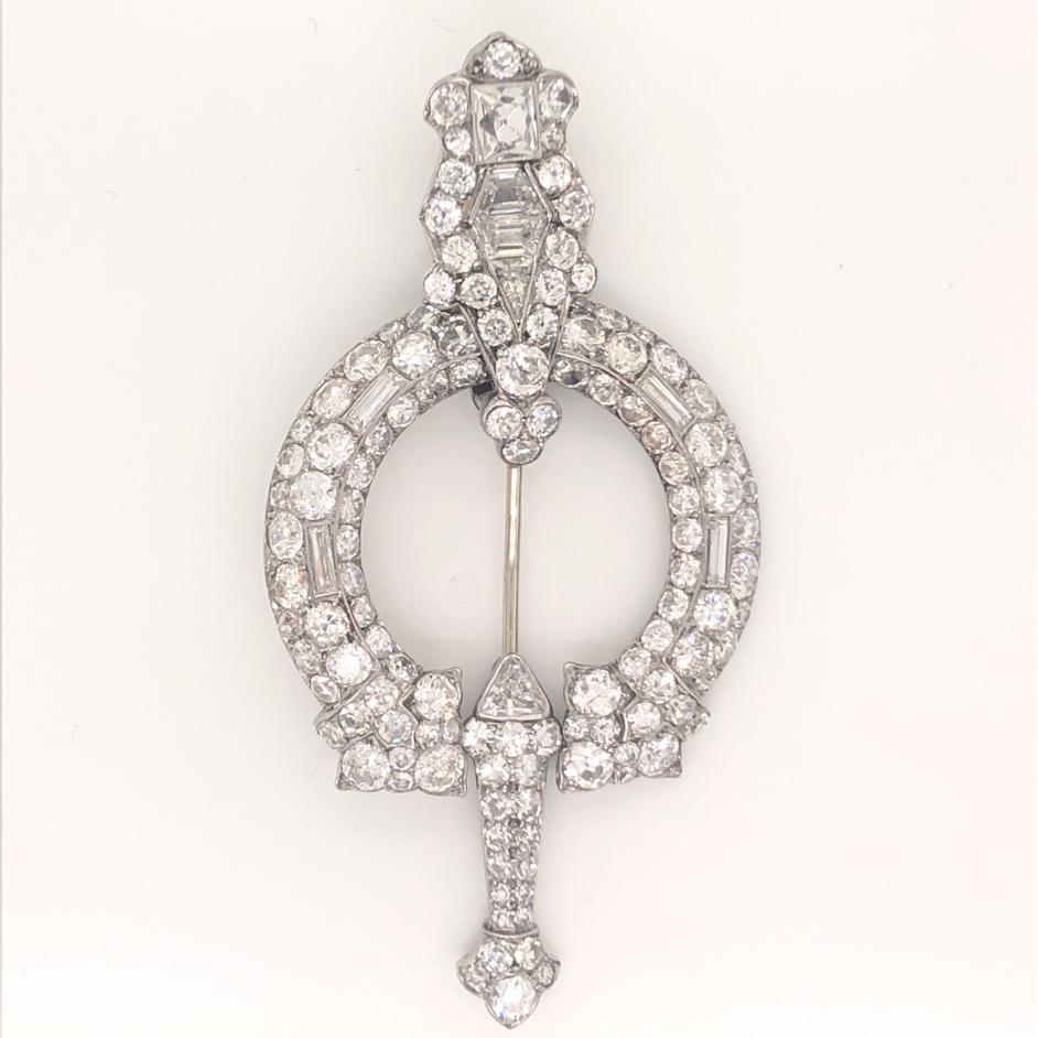 Women's or Men's Cartier Paris Diamond Broshe circa 1890 Pin 8 Carat of Diamonds in Platinum 