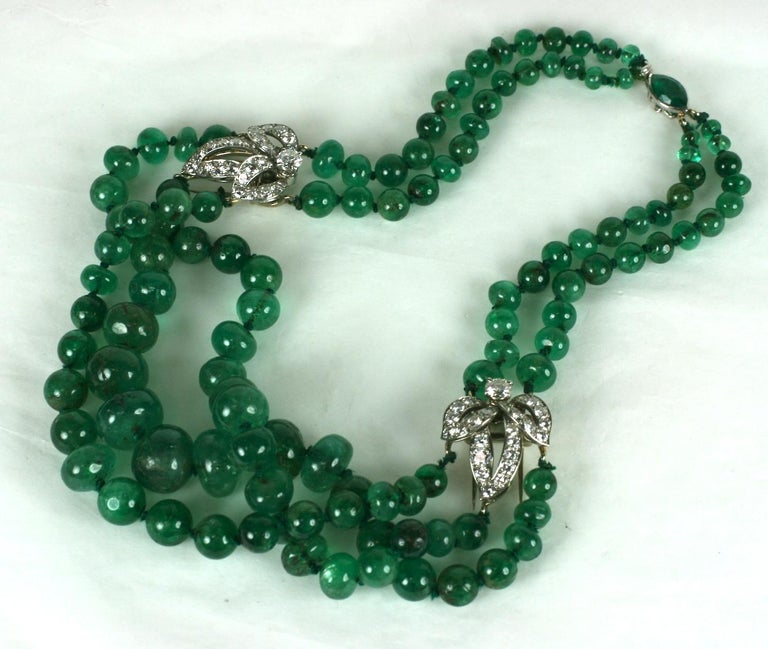 Cartier, Paris Diamond Clip and Emerald Bead Necklace photo 3