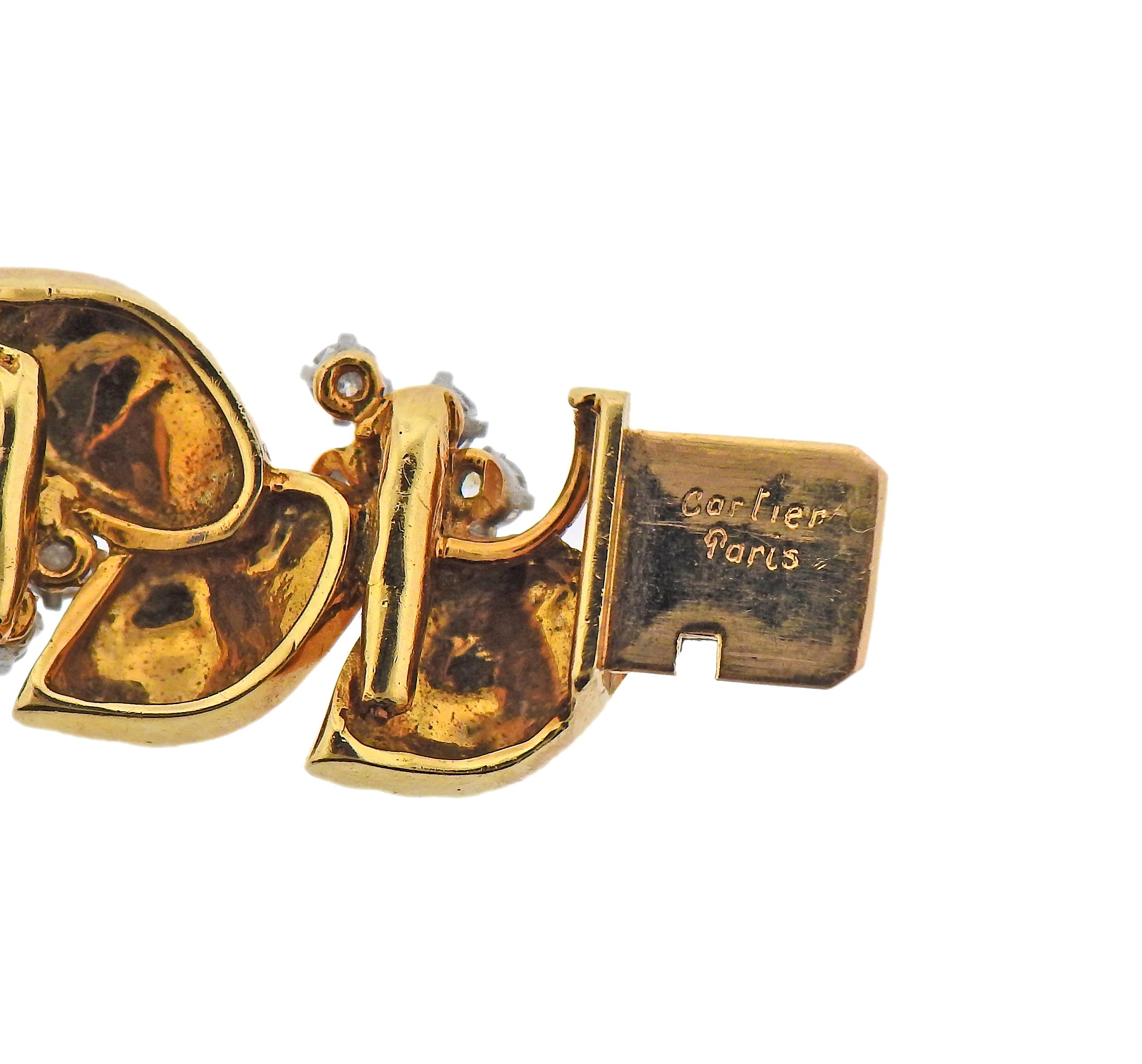 Taille ronde Cartier Paris Bracelet en or et diamants, années 1960 en vente