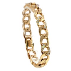 Cartier Paris Bracelet A Link avec diamants Georges L'Enfant Or Jaune 18K 1970