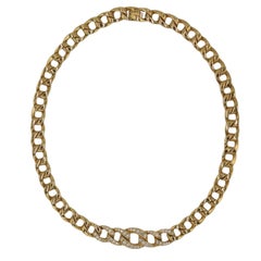 Cartier Paris Diamond Link Necklace by Georges L’Enfant in 18K Yellow Gold, 1970