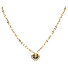 Cartier Paris diamond sapphire 18k yellow gold necklace