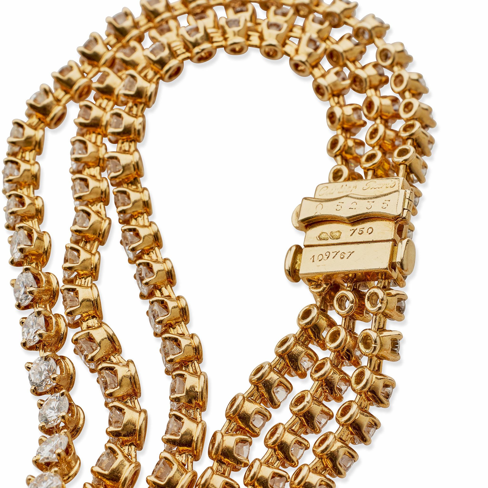 Cartier Paris Diamond Tassel Necklace In Excellent Condition For Sale In New York, NY