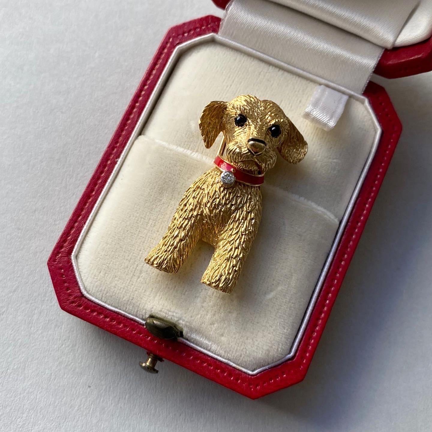 Brilliant Cut Cartier Paris Dog Brooch