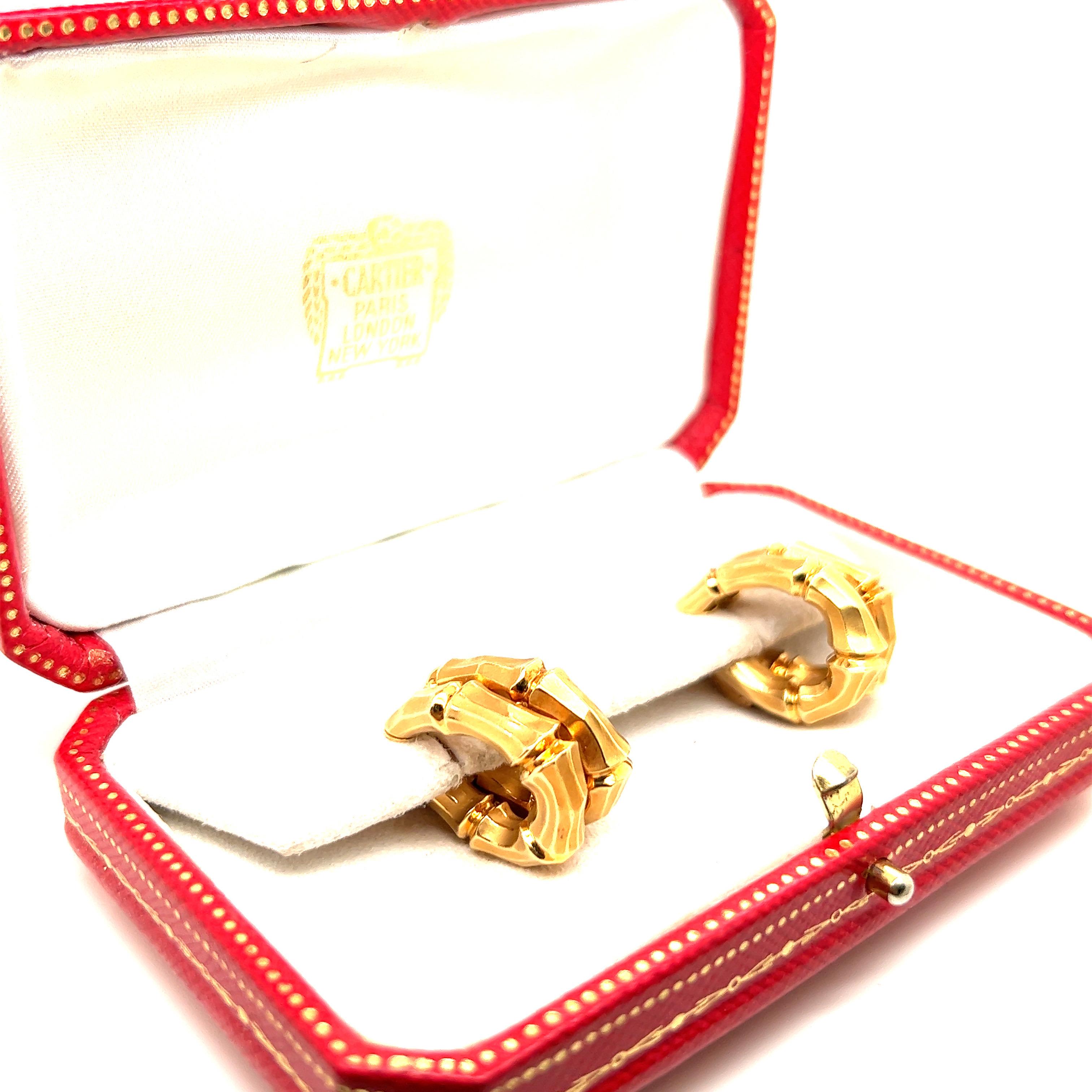 18k gold bamboo earrings