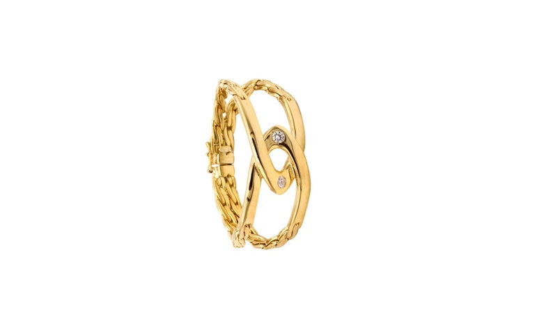 Cartier Paris Honeymoon Reversible Bracelet In Solid Bicolor 18Kt Gold
