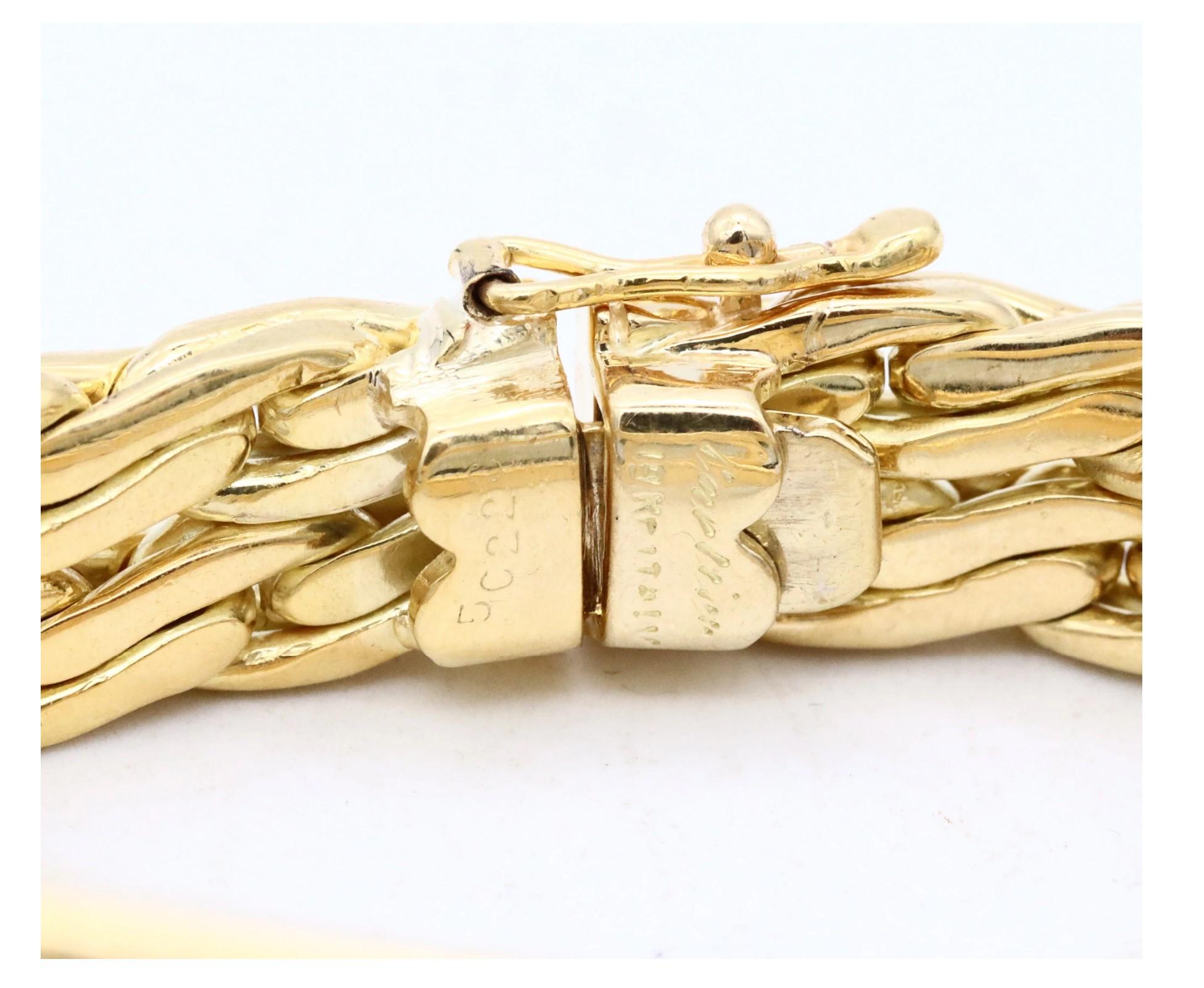 Modern Cartier Paris Double C Bracelet in Solid 18Kt Yellow Gold with VS Round Diamonds