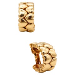 Cartier Paris Double Rows of Hearts Earrings in Solid 18Kt Yellow Gold