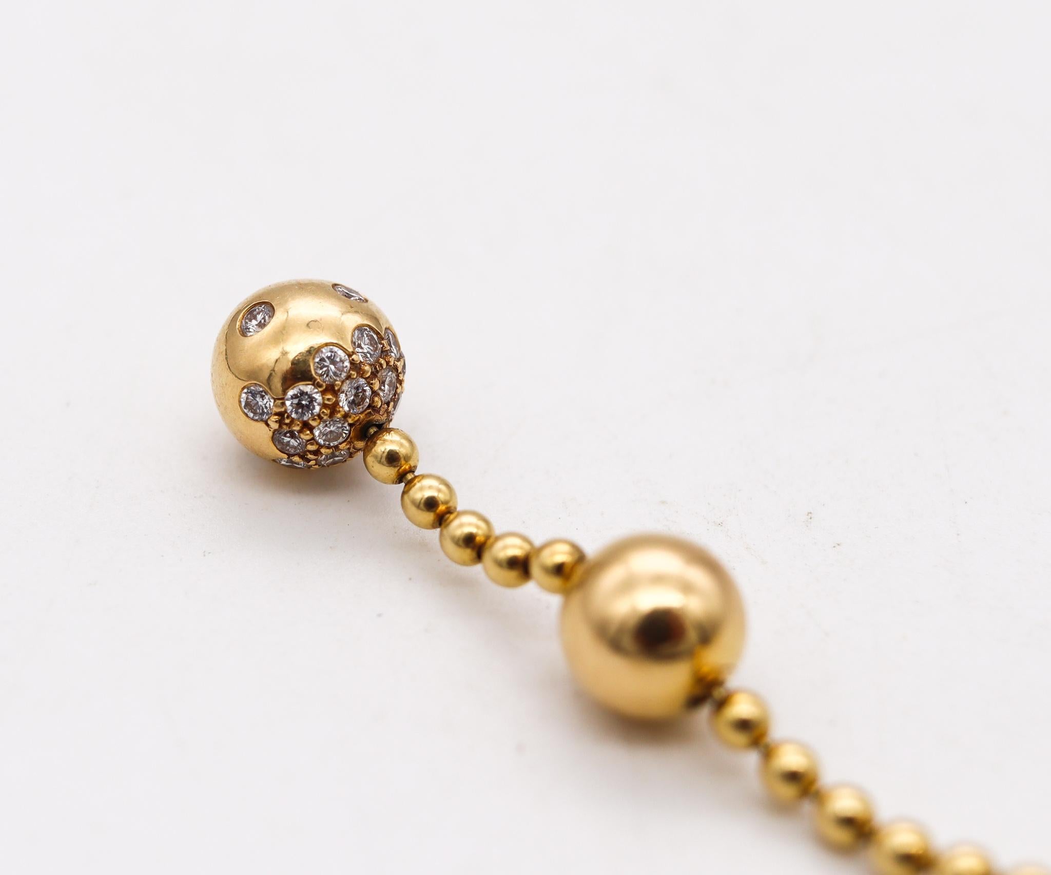 Brilliant Cut Cartier Paris Draperie Decolette Necklace 18Kt Yellow Gold with 25 VVS Diamonds