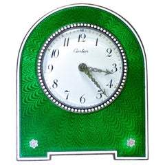 Horloge de bureau Cartier Paris en émail et diamants:: circa 1914
