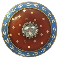 Cartier París Broche de esmalte Diamante talla rosa engastado en crisoprasa Oro amarillo de 18 quilates