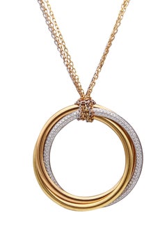 CARTIER Paris Extra große Trinity Roller-Halskette aus 18 Karat Gold mit VVS-Diamanten