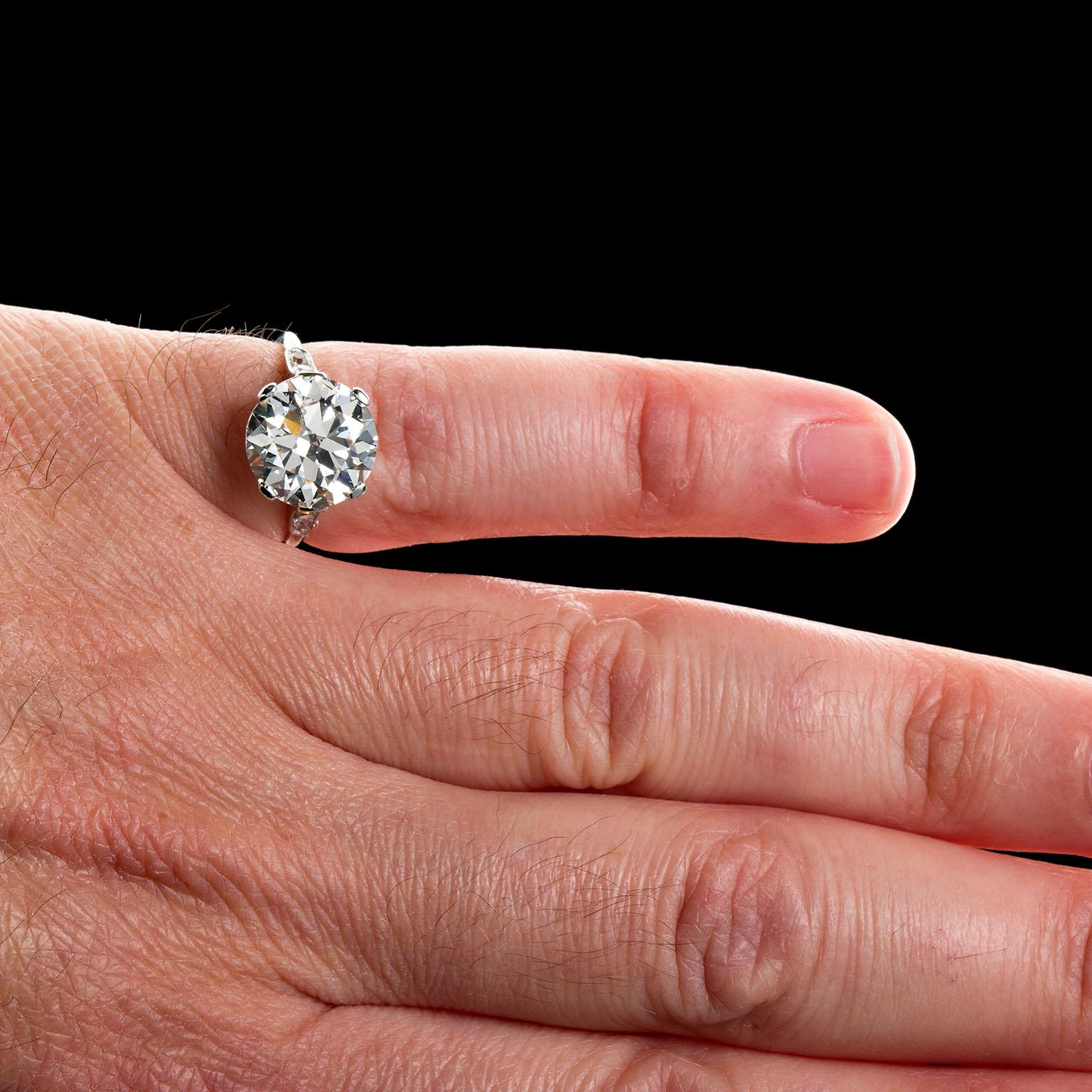 Cartier Paris Round Brilliant Diamond Engagement Ring 4.41 Carat White Gold GIA 4