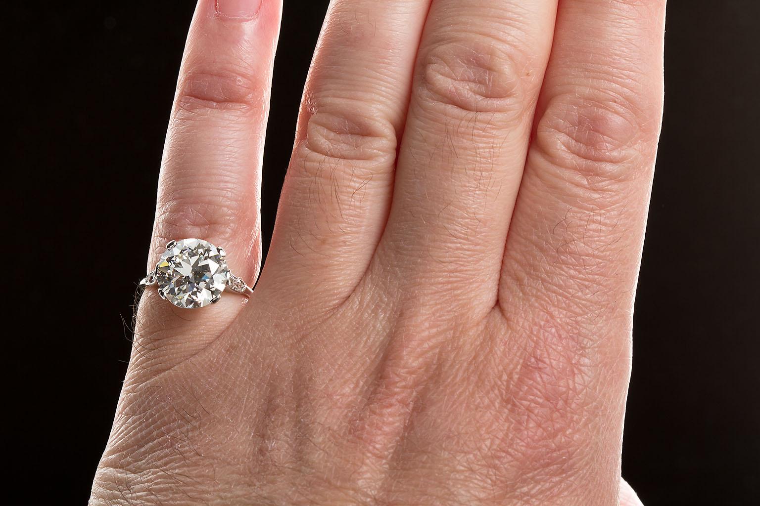 Cartier Paris Round Brilliant Diamond Engagement Ring 4.41 Carat White Gold GIA 5