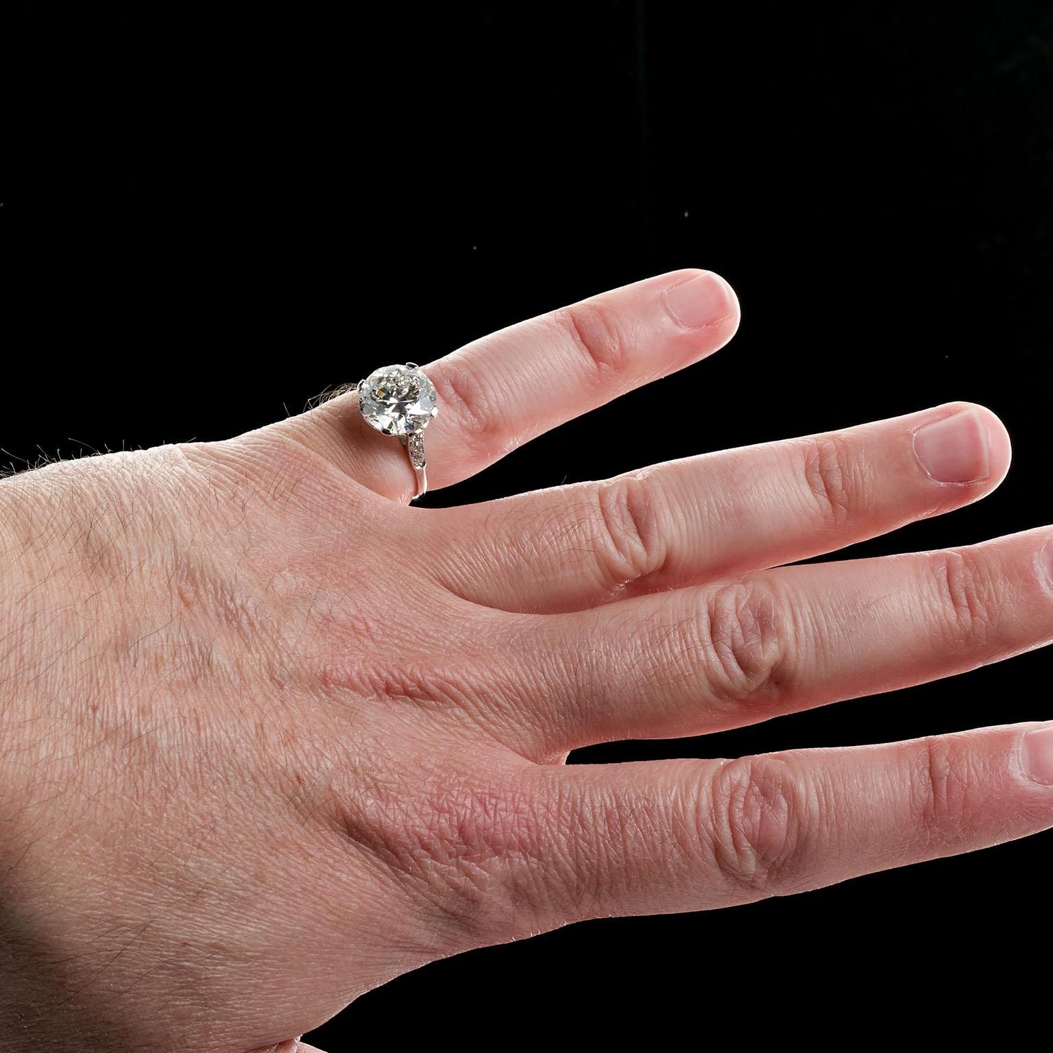 Cartier Paris Round Brilliant Diamond Engagement Ring 4.41 Carat White Gold GIA 6