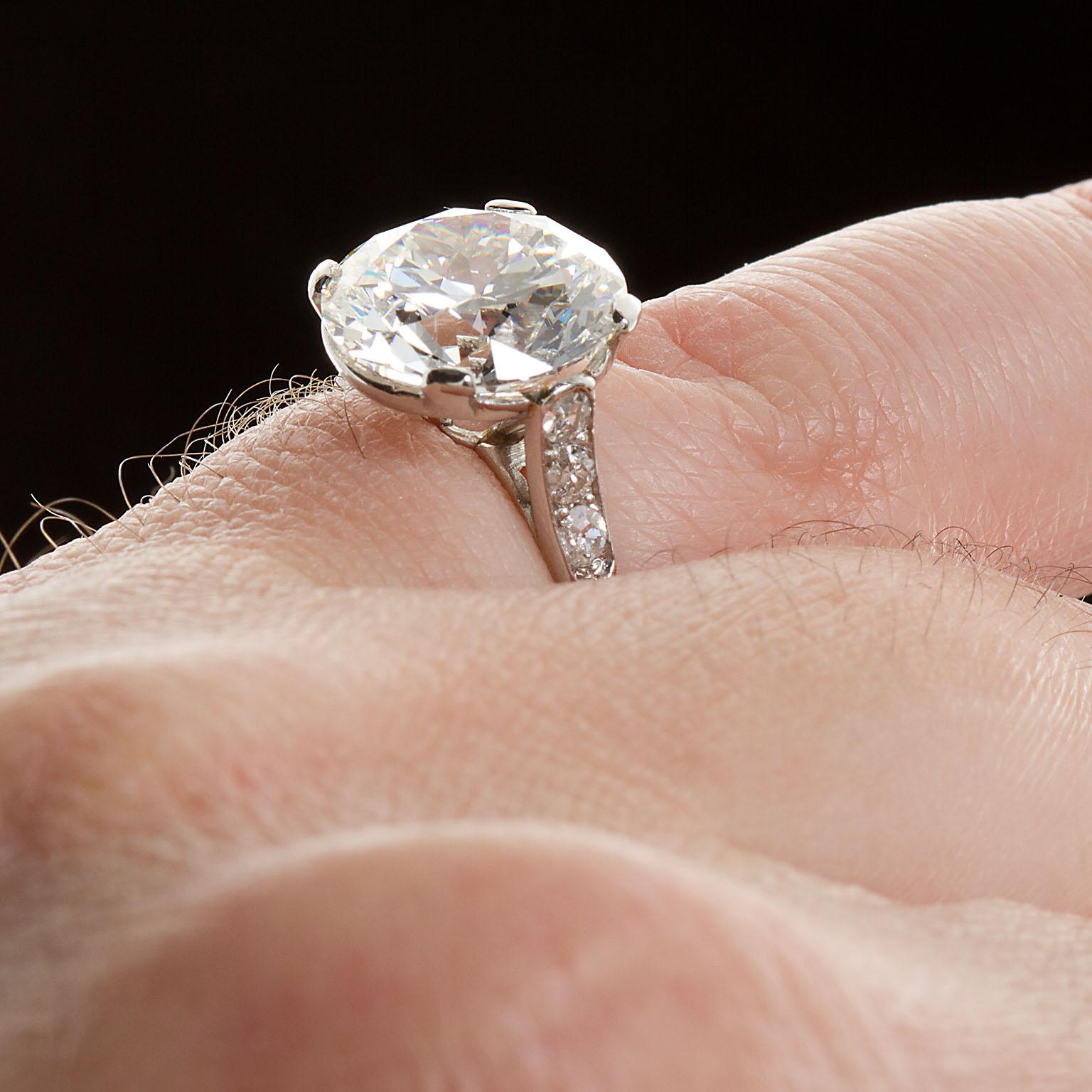 Cartier Paris Round Brilliant Diamond Engagement Ring 4.41 Carat White Gold GIA 9