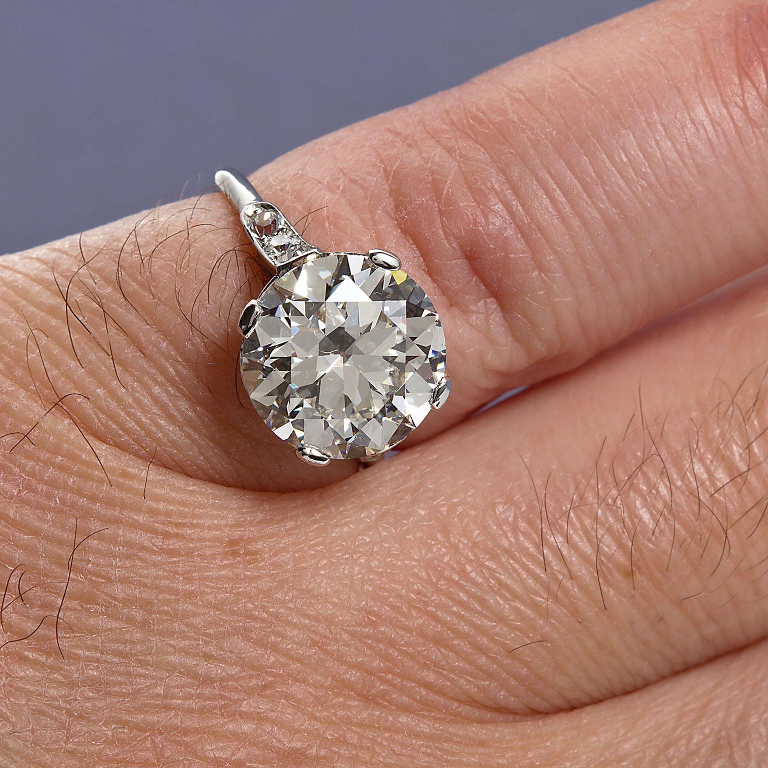 Cartier Paris Round Brilliant Diamond Engagement Ring 4.41 Carat White Gold GIA 10