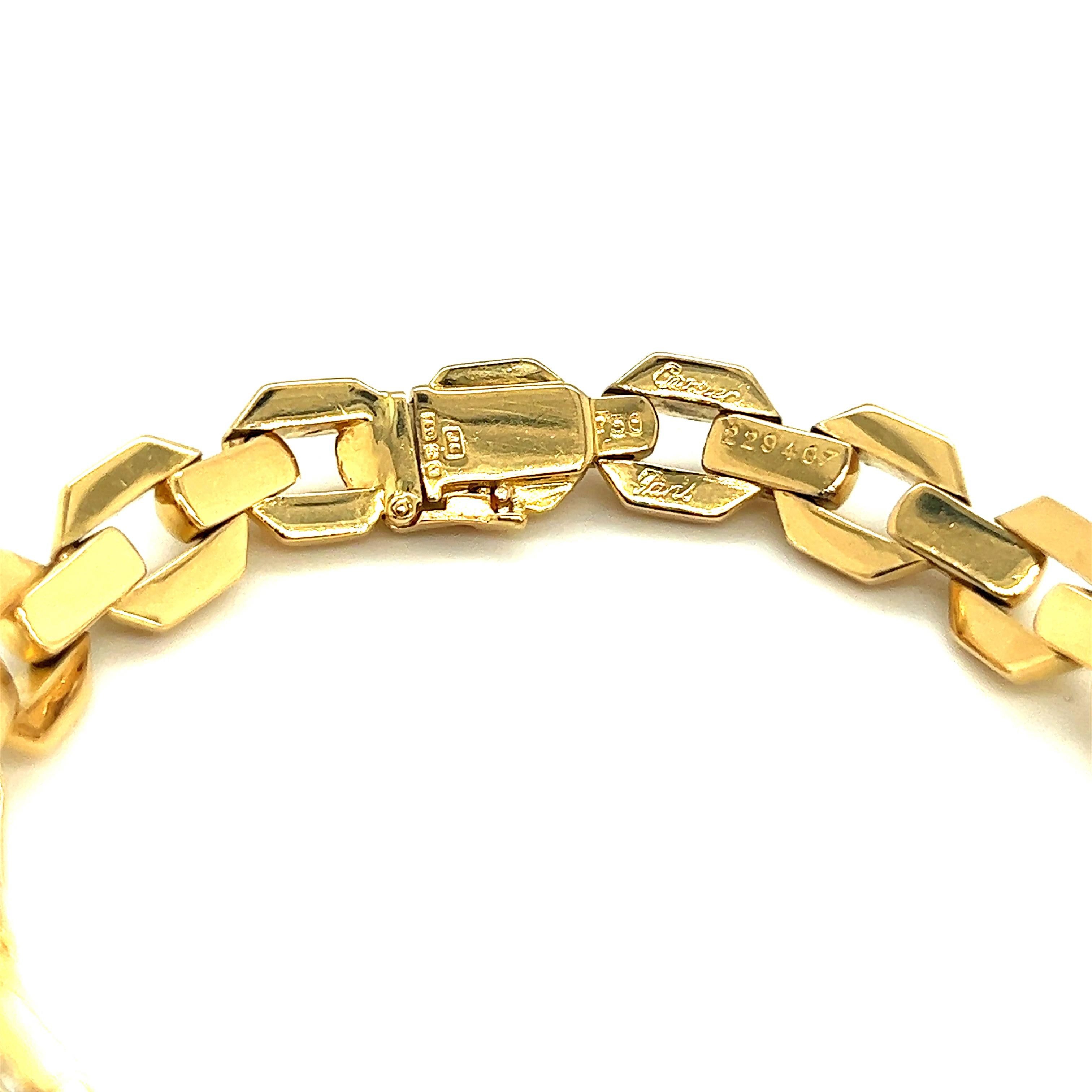 Cartier Paris Foxtrot 18ct yellow gold diamond bracelet  In Good Condition For Sale In Addlestone, GB