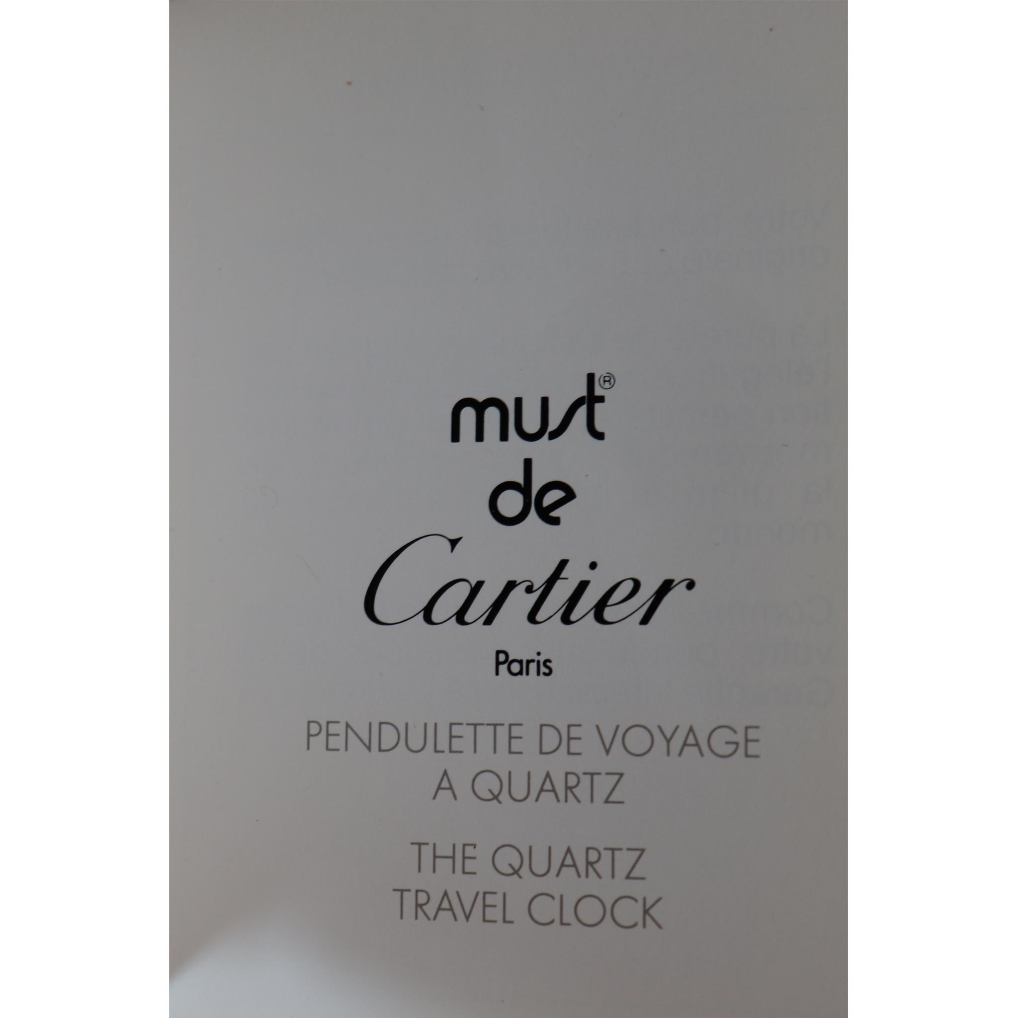 Cartier Paris, French Quartz Quadrant Traveling Alarm Clock 2