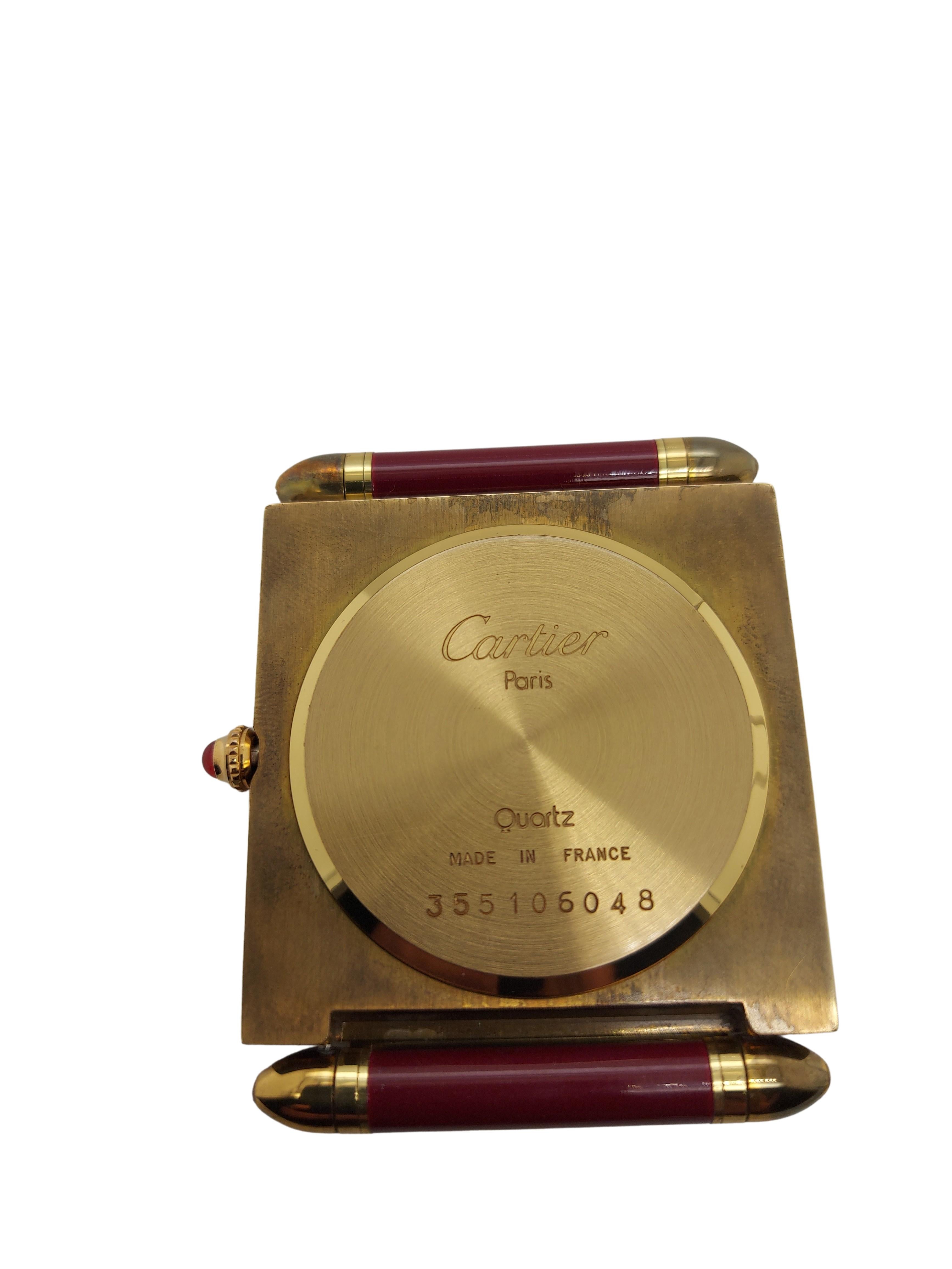 Women's or Men's Cartier Paris, French Quartz Quadrant Traveling Alarm Clock