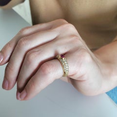 Cartier Paris Gems Set Ring in 18Kt Gold with 2.29 Cts Diamond and Burmese Ruby
