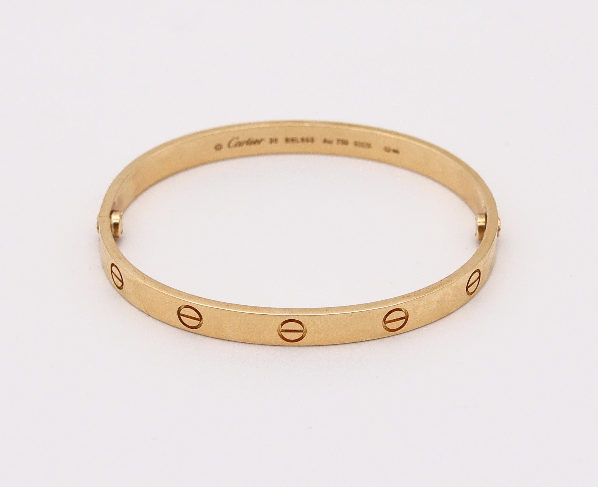 CARTIER Paris Genuine Love Armband in 18Kt Gelbgold Größe 20 in Cartier Box. (Modernistisch) im Angebot