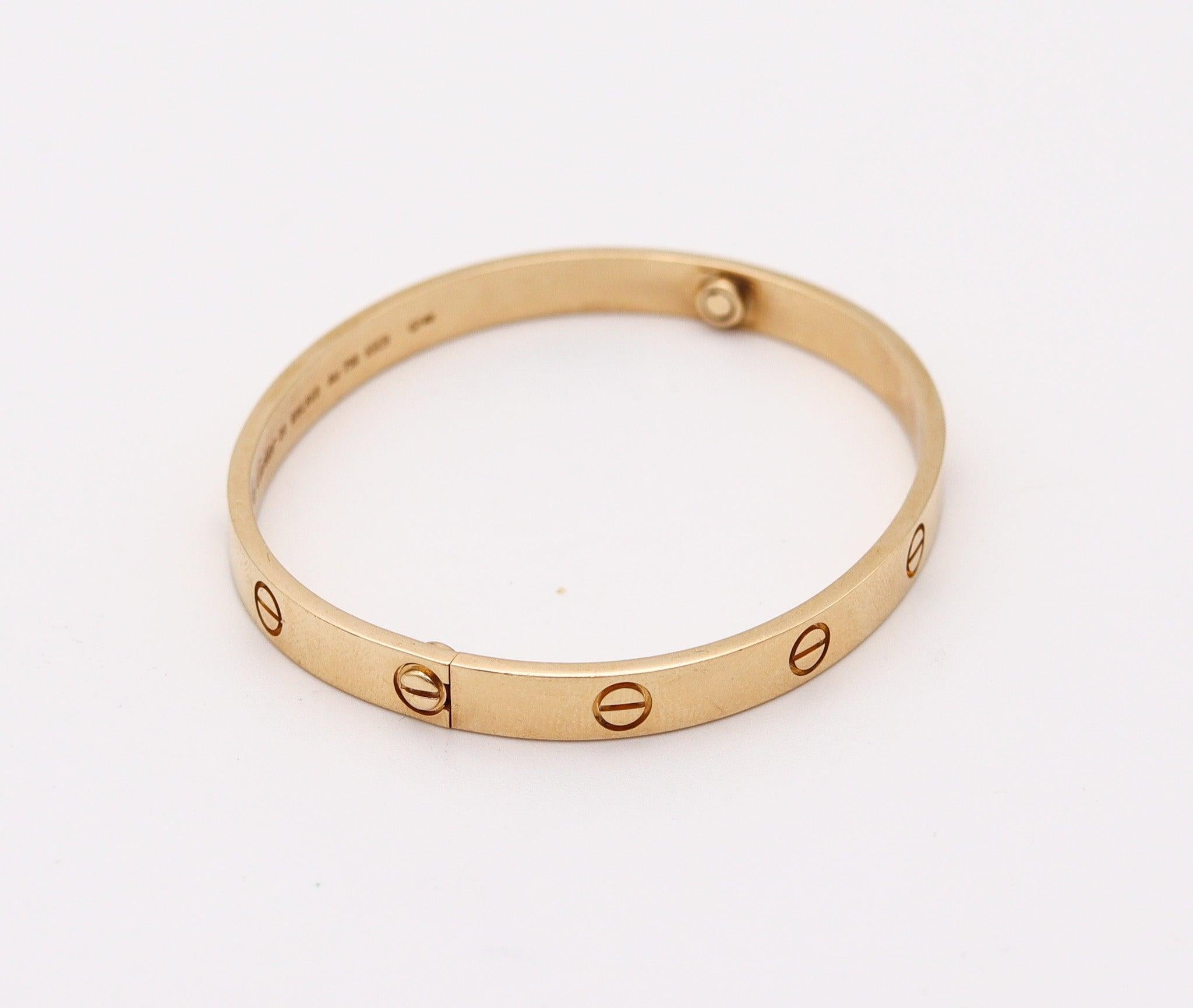 CARTIER Paris Genuine Love Armband in 18Kt Gelbgold Größe 20 in Cartier Box. für Damen oder Herren im Angebot