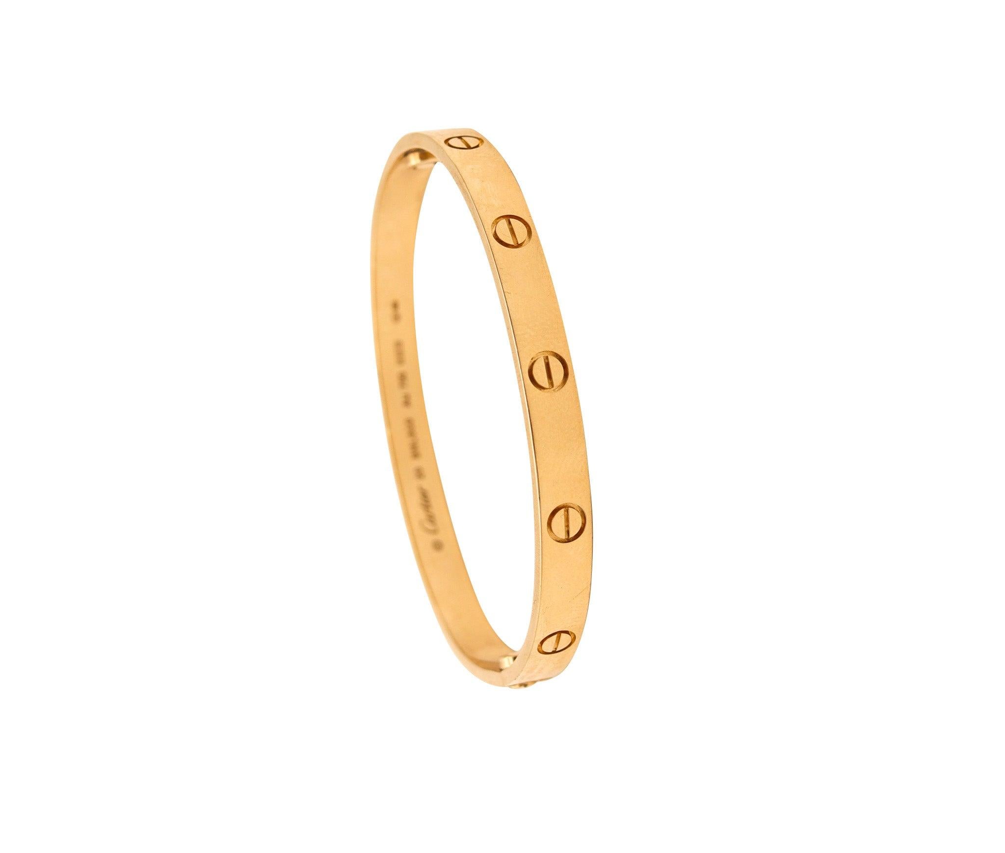 CARTIER Paris Genuine Love Armband in 18Kt Gelbgold Größe 20 in Cartier Box. im Angebot 2