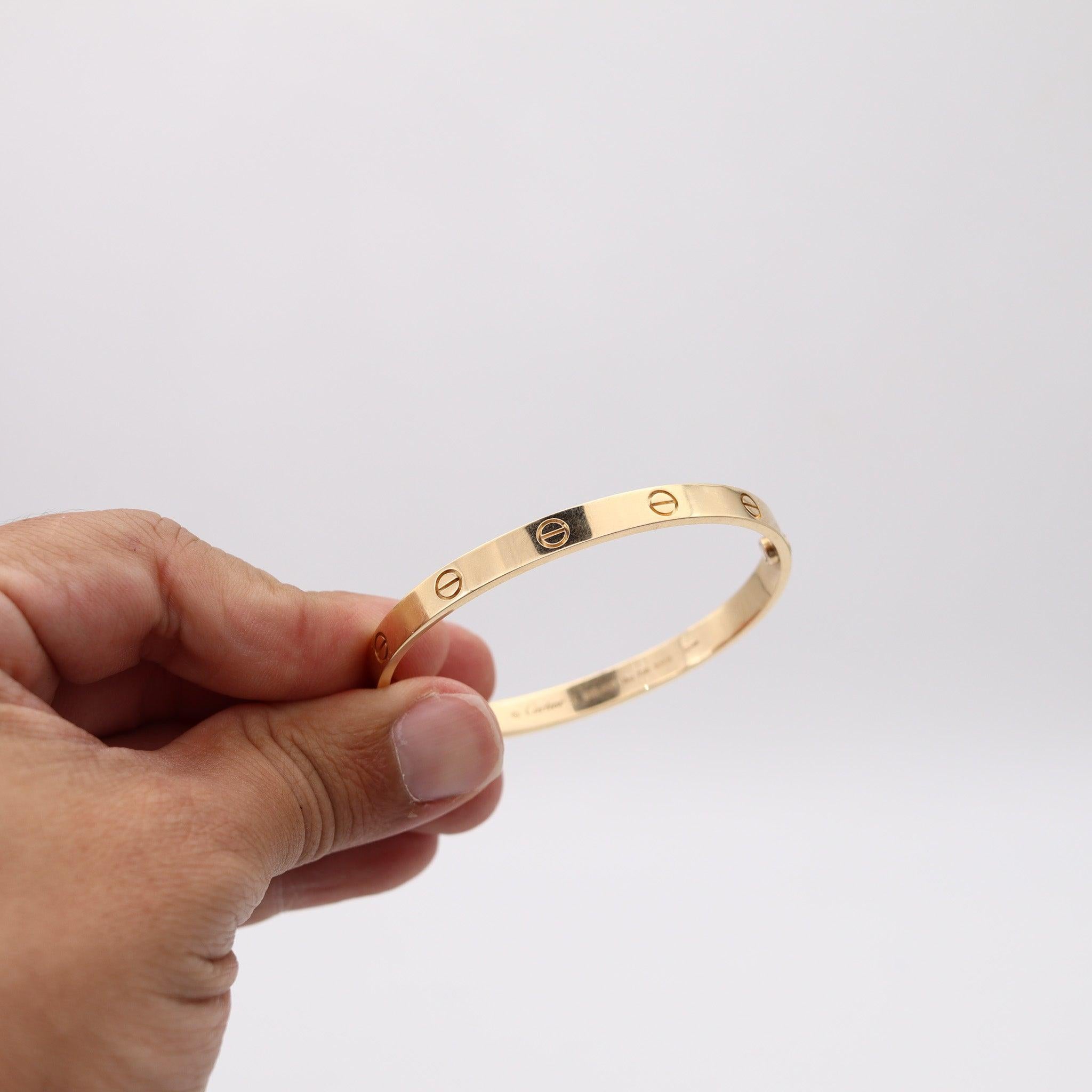 CARTIER Paris Genuine Love Armband in 18Kt Gelbgold Größe 20 in Cartier Box. im Angebot 4