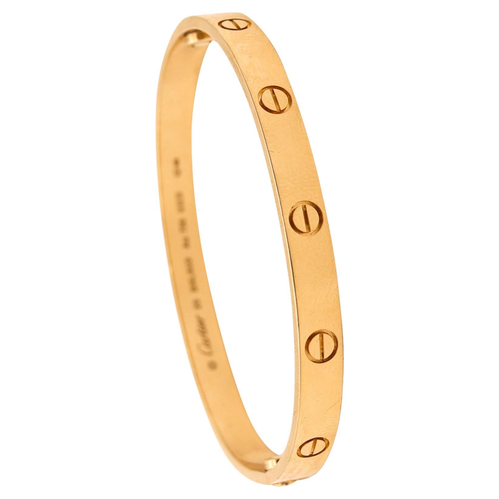 CARTIER Paris Genuine Love Bracelet in 18Kt Yellow Gold Size 20 In Cartier Box.