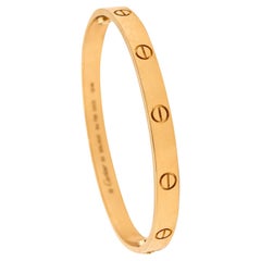 CARTIER Paris Genuine Love Bracelet in 18Kt Yellow Gold Size 20 In Cartier Box.