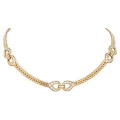 Cartier Paris Georges L'Enfant 3.45 CTW Diamond 18K Gold Agrafe Collar Necklace