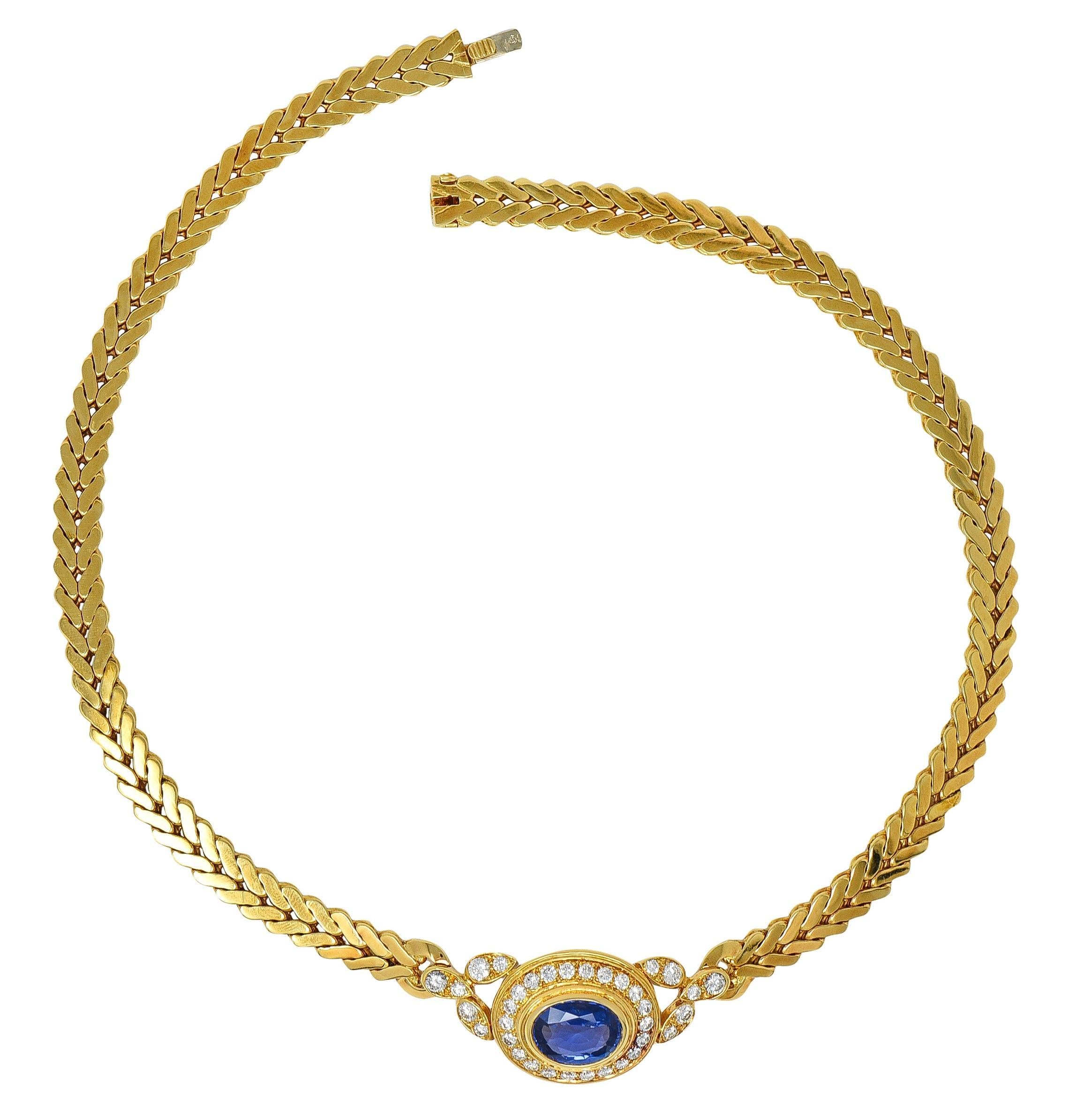 Cartier Paris Georges L'Enfant Ceylon Saphir Diamant 18K Gold Vintage By Halskette im Angebot 5