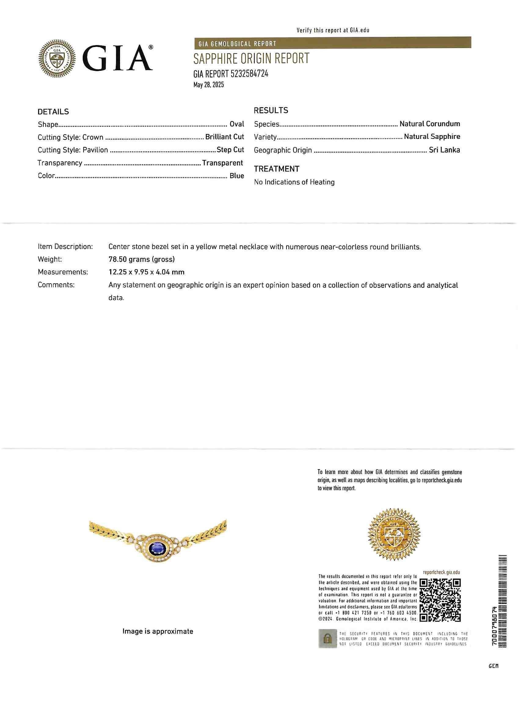 Cartier Paris Georges L'Enfant Ceylon Saphir Diamant 18K Gold Vintage By Halskette im Angebot 7