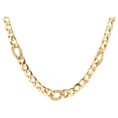Cartier Paris Georges L'Enfant diamond 18k yellow gold link chain necklace