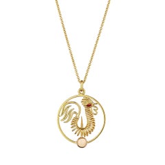 Cartier Paris Georges L'enfant Mid-Century Rooster Pendant Charm Necklace