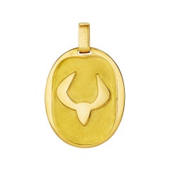Cartier Paris Georges L'Enfant Taurus Zodiac Vintage Oval Pendant
