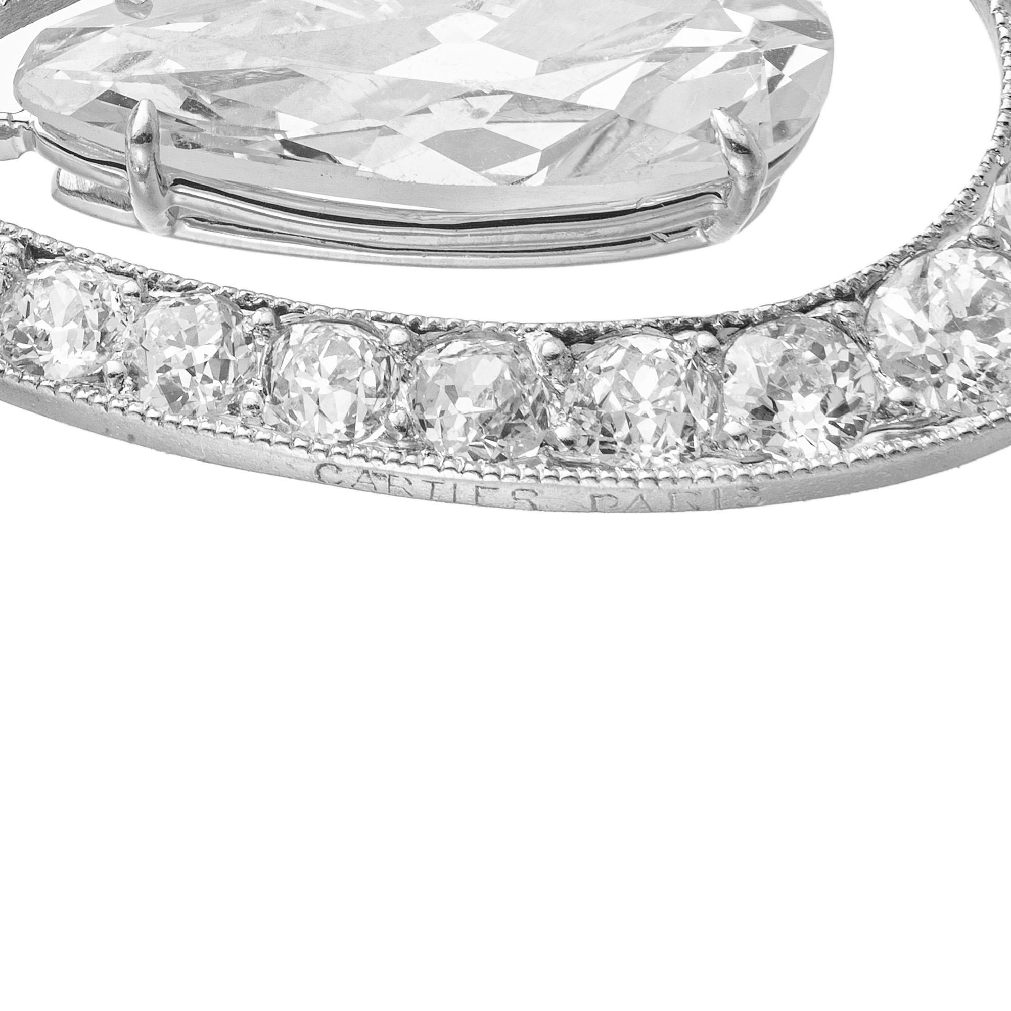 Pear Cut Cartier Paris GIA Certified 7.89 Carat Diamond Platinum Dangle Earrings For Sale