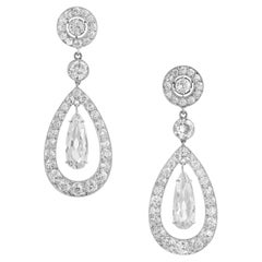 Cartier Paris GIA Certified 7.89 Carat Diamond Platinum Dangle Earrings