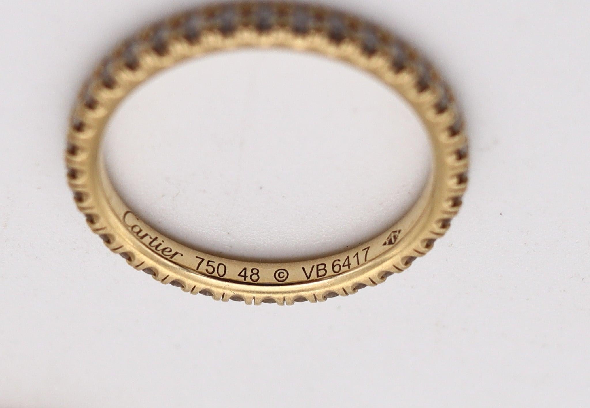 CARTIER Paris Gia Certified Rings Set In 18Kt Gold With 1.10 Cts H VS Diamonds For Sale 4