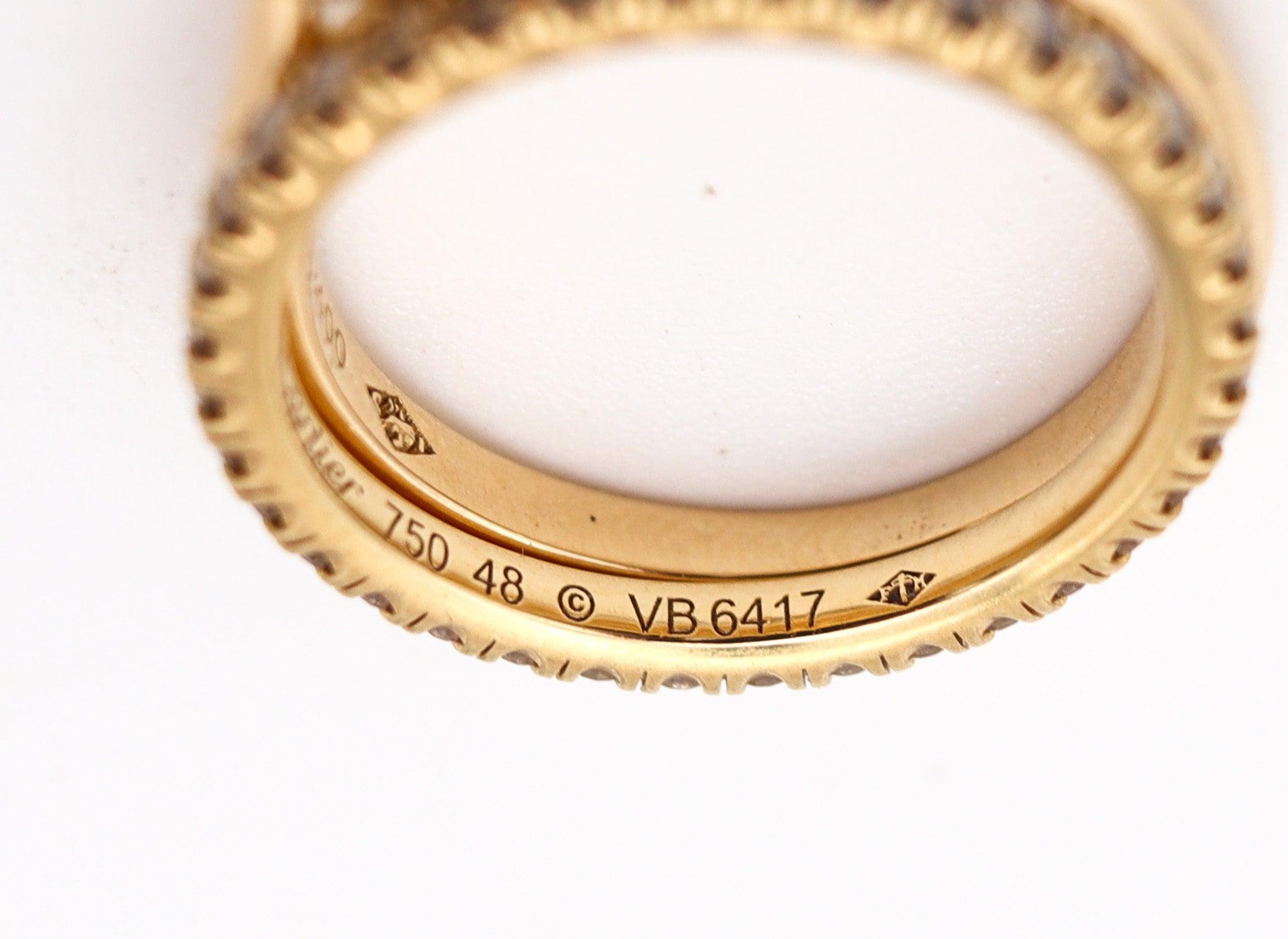 CARTIER Paris Gia Certified Rings Set In 18Kt Gold With 1.10 Cts H VS Diamonds For Sale 2