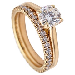 CARTIER Paris Bagues certifiées GIA en or 18Kt avec 1.10 cts de diamants H VS