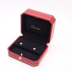 CARTIER Paris Gia Certified Studs Earrings 18Kt Gold With 0.50 Cts E VS 1 In Box