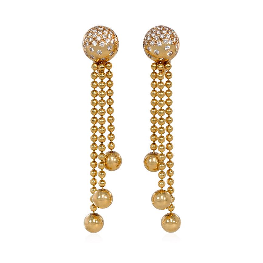Contemporary Cartier, Paris Gold and Diamond Nouvelle Vague Draperie Ball Chain Necklace