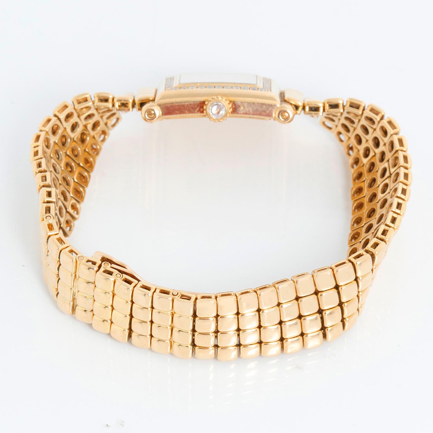Women's Cartier Paris Gold and Diamond 'Trocadero' Ladies Watch For Sale