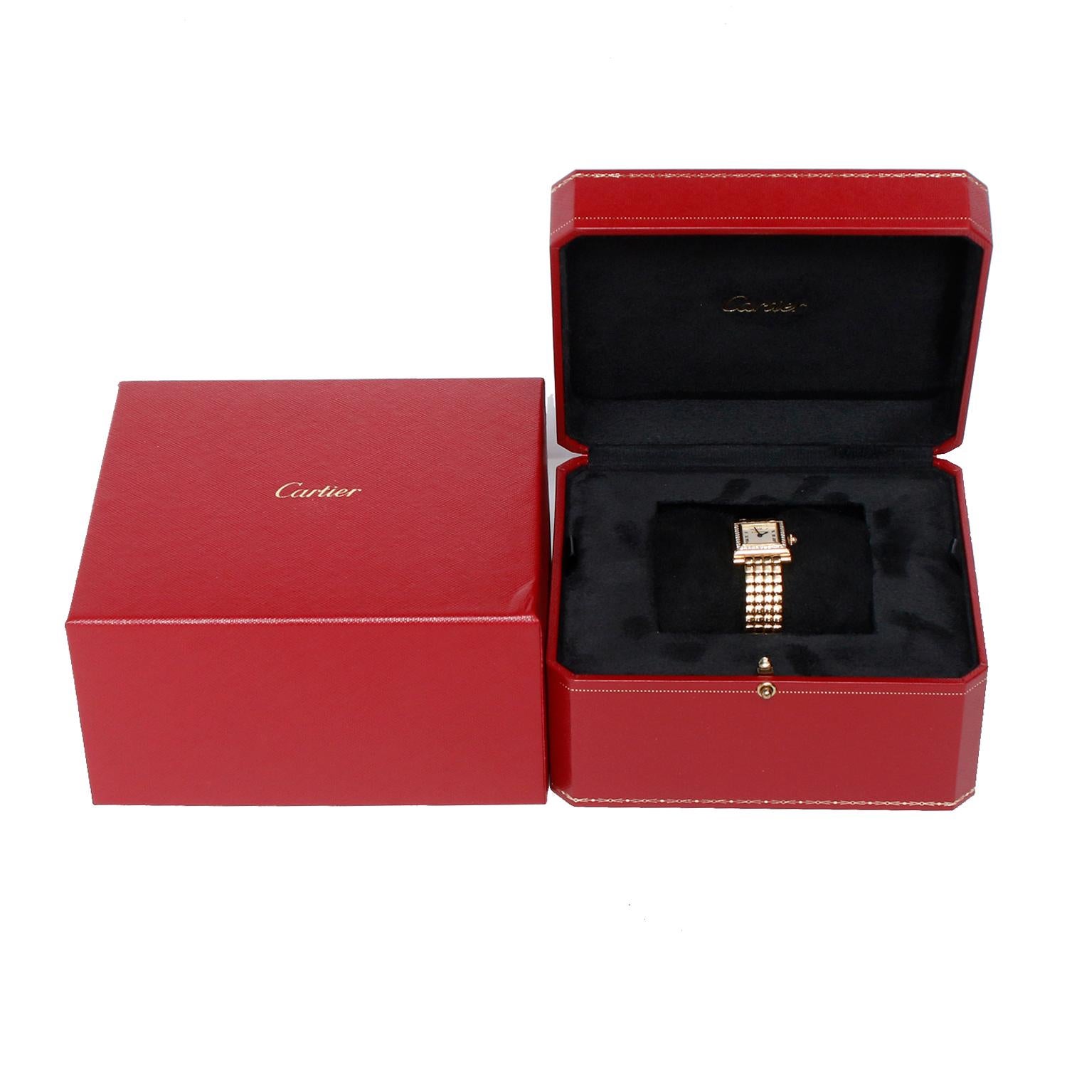 Cartier Paris Gold and Diamond 'Trocadero' Ladies Watch For Sale 2