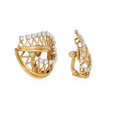 Cartier, Paris – Ohrringe in Form von Blättern aus Gold und Diamanten in Drahtoptik