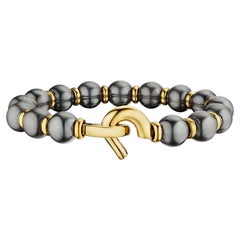 Cartier Paris Gold Hematite Beaded Vintage Bangle Bracelet
