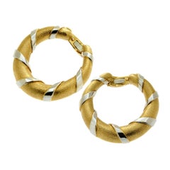 Cartier Paris Gold Hoop Two-Tone Earrings